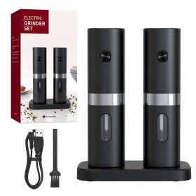 Electric Salt And Pepper Grinder Set With Charging Base Automatic Salt Pepper Mill Refillable Adjustable Coarseness Salt Grinder Electric Salt And Pepper Grinder Set With Charging Base Automatic Salt Pepper Mill Refillable Adjustable Coarseness Salt Grinder