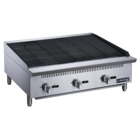 36" 3-Burner Commercial Charboiler in Stainless Steel with 4 legs 36" 3-Burner Commercial Charboiler in Stainless Steel with 4 legs