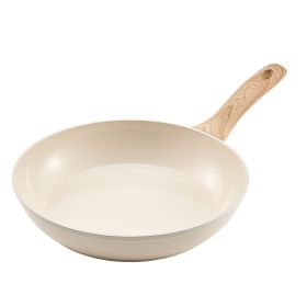 3 Piece Frying Pan Aluminum Skillet Set 8 9.5 11 in Handle Pre-Seasoned Beige 3 Piece Frying Pan Aluminum Skillet Set 8 9.5 11 in Handle Pre-Seasoned Beige