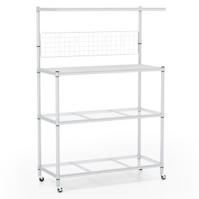 4-Tier Bakers Rack on Wheels with Adjustable Shelves 4-Tier Bakers Rack on Wheels with Adjustable Shelves