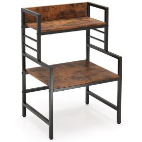 3-Tier Microwave Stand with 2 Open Shelves and Heavy-duty Metal Frame 3-Tier Microwave Stand with 2 Open Shelves and Heavy-duty Metal Frame